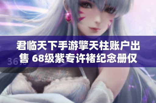 君临天下手游擎天柱账户出售 68级紫专许褚纪念册仅售700元